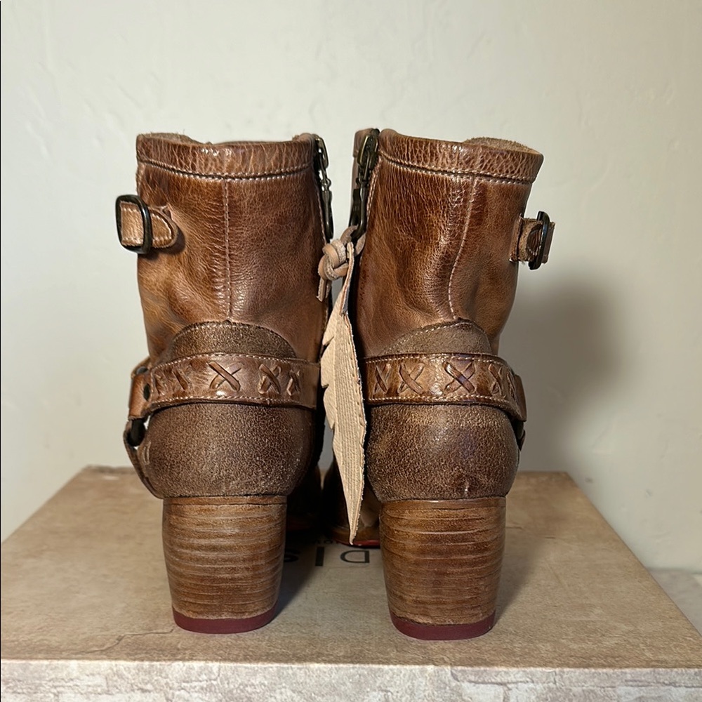 Bed|Stu Women’s Octane Tan Leather Ankle Boots | Size 6.5 - Picture 3 of 5